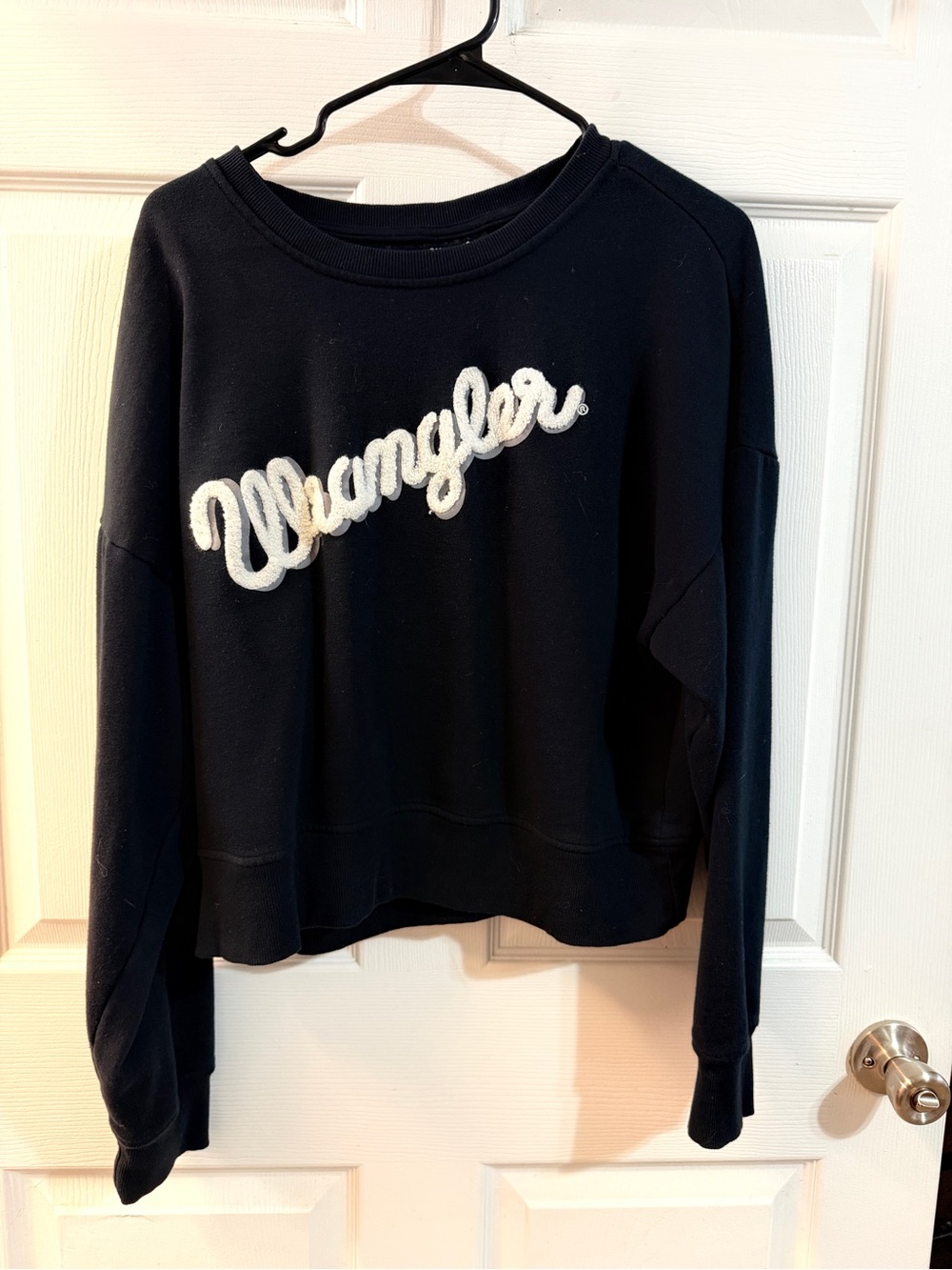 Wrangler Black Sweatshirt with White Script Logo